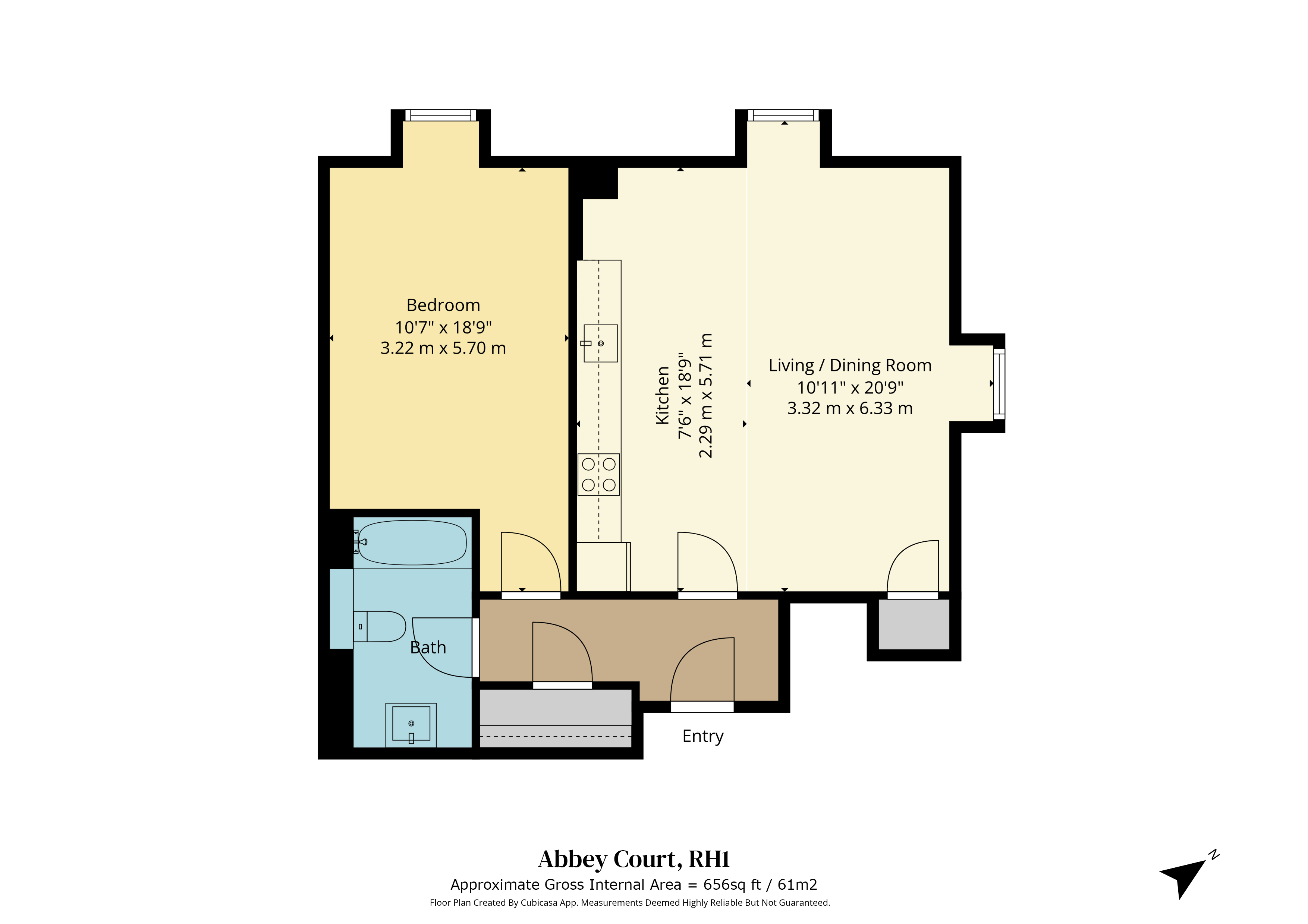 Flat 7, Abbey Court, 59, Hatchlands Road, Surrey floorplan