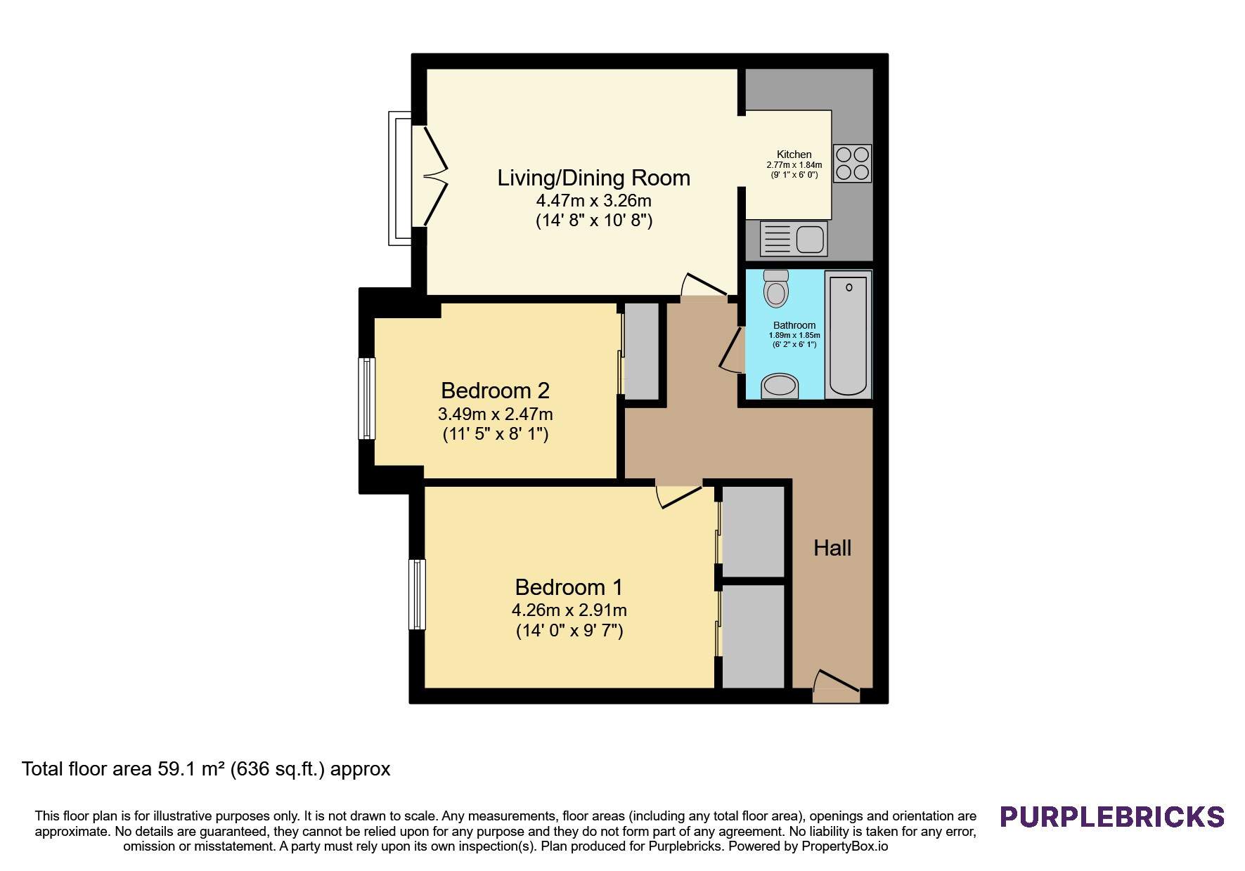 2/2 12, Strachur Crescent, Glasgow floorplan