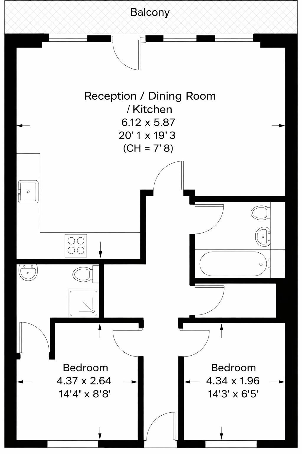 Flat 904, The Vista Building, 30, Calderwood Street, London floorplan