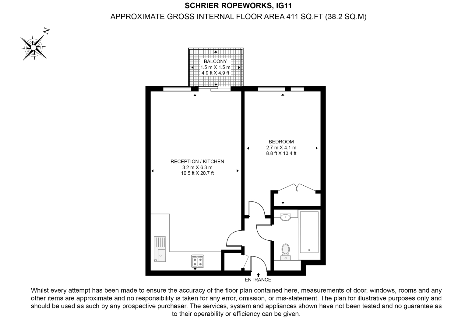 Flat 308,, Schrier Ropeworks, Barking Central, Barking floorplan
