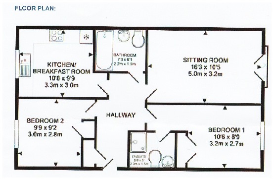 Flat 9 Ampfield Court, Baddesley Road, Eastleigh floorplan