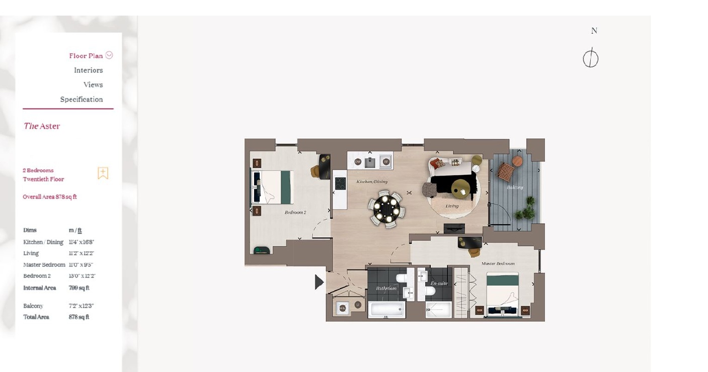 The Verdean, B3.20.03, The Aster, Acton floorplan