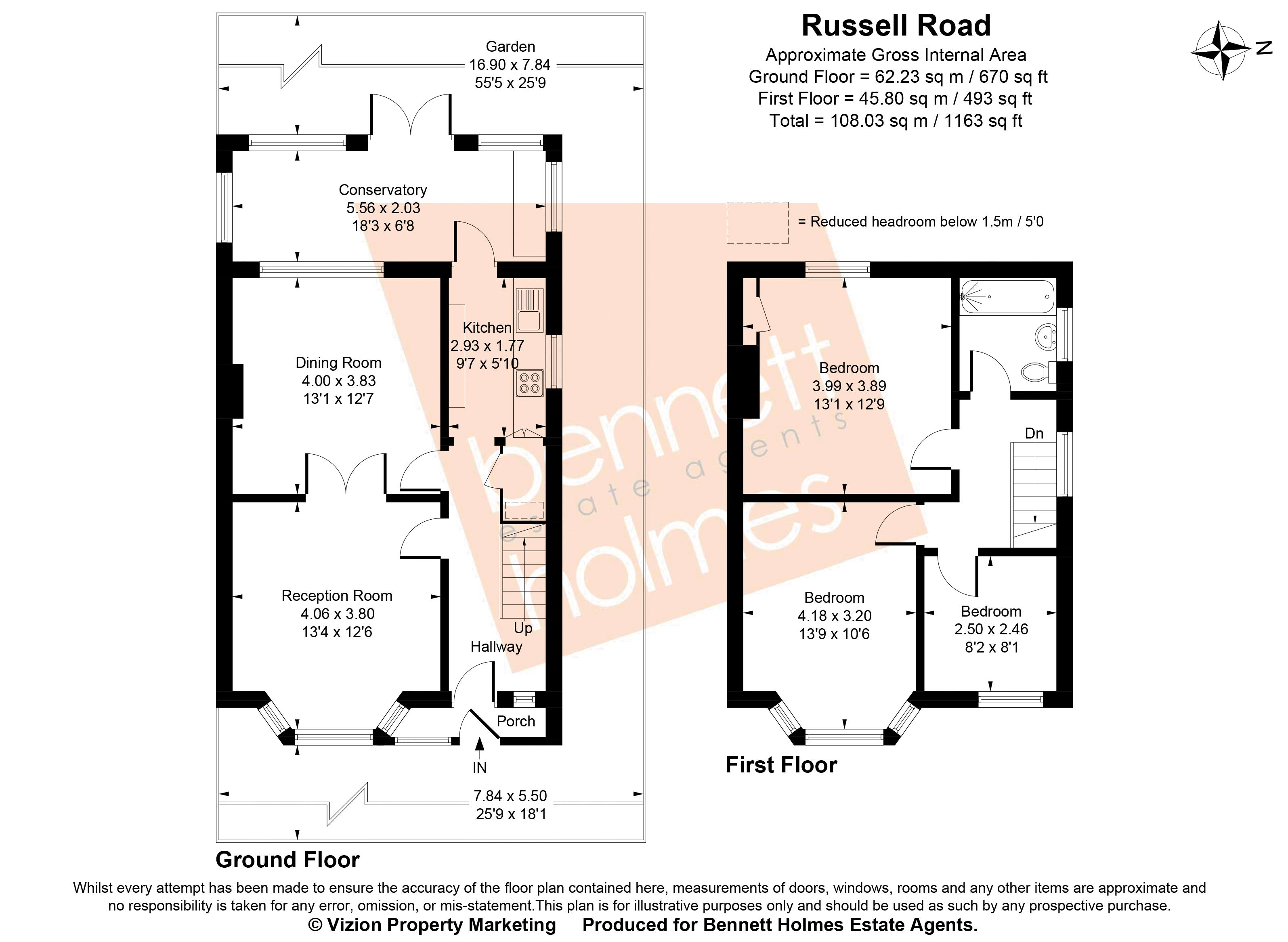 59, Russell Road, Northolt floorplan