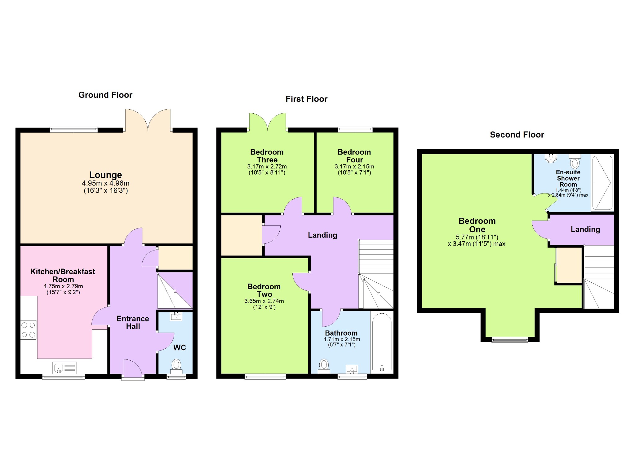 16 Luffield Close, Daventry, Northamptonshire floorplan