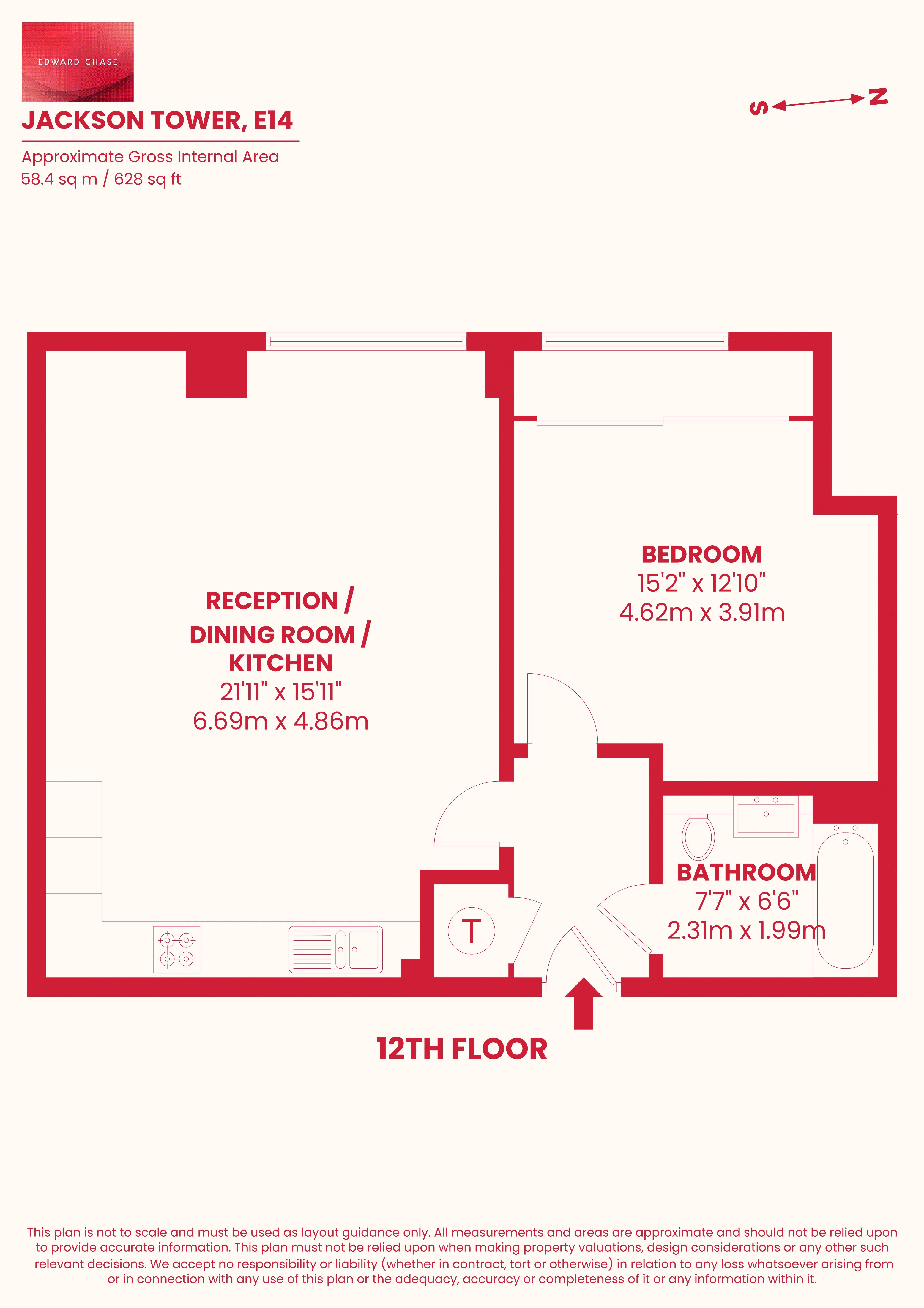 1203 Jackson Tower, 1 Lincoln Plaza, London floorplan