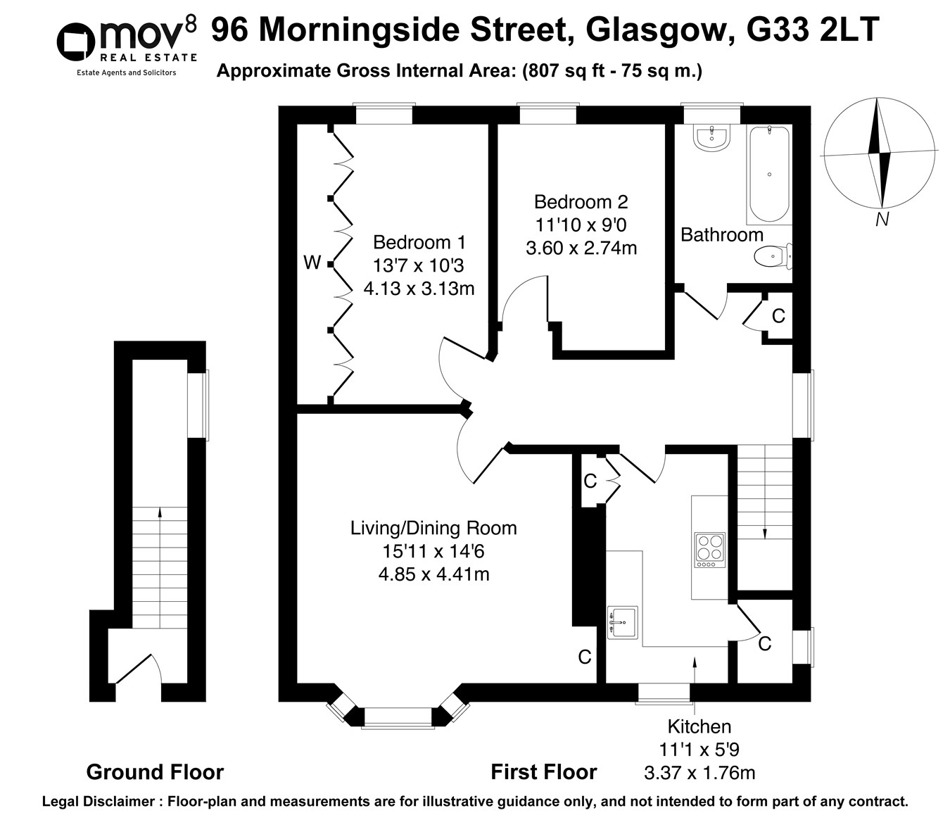 Morningside Street, Glasgow G33, 2 bedroom flat for sale 65305620