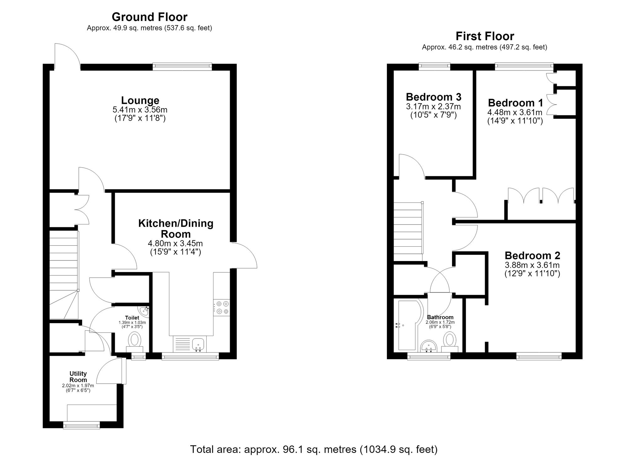 18 Uplands, Ware floorplan