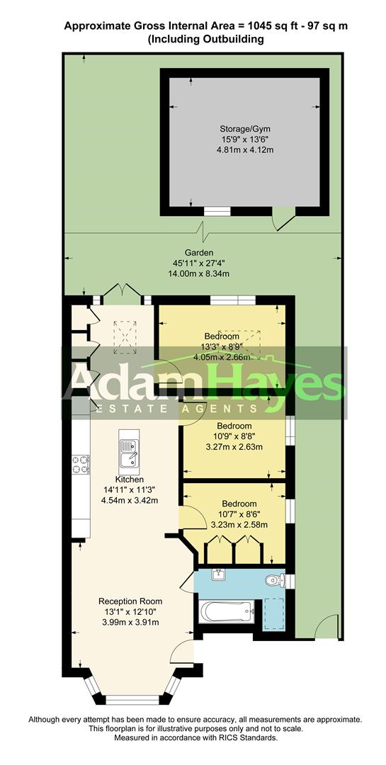 Flat 1, 13, Wentworth Park, London floorplan
