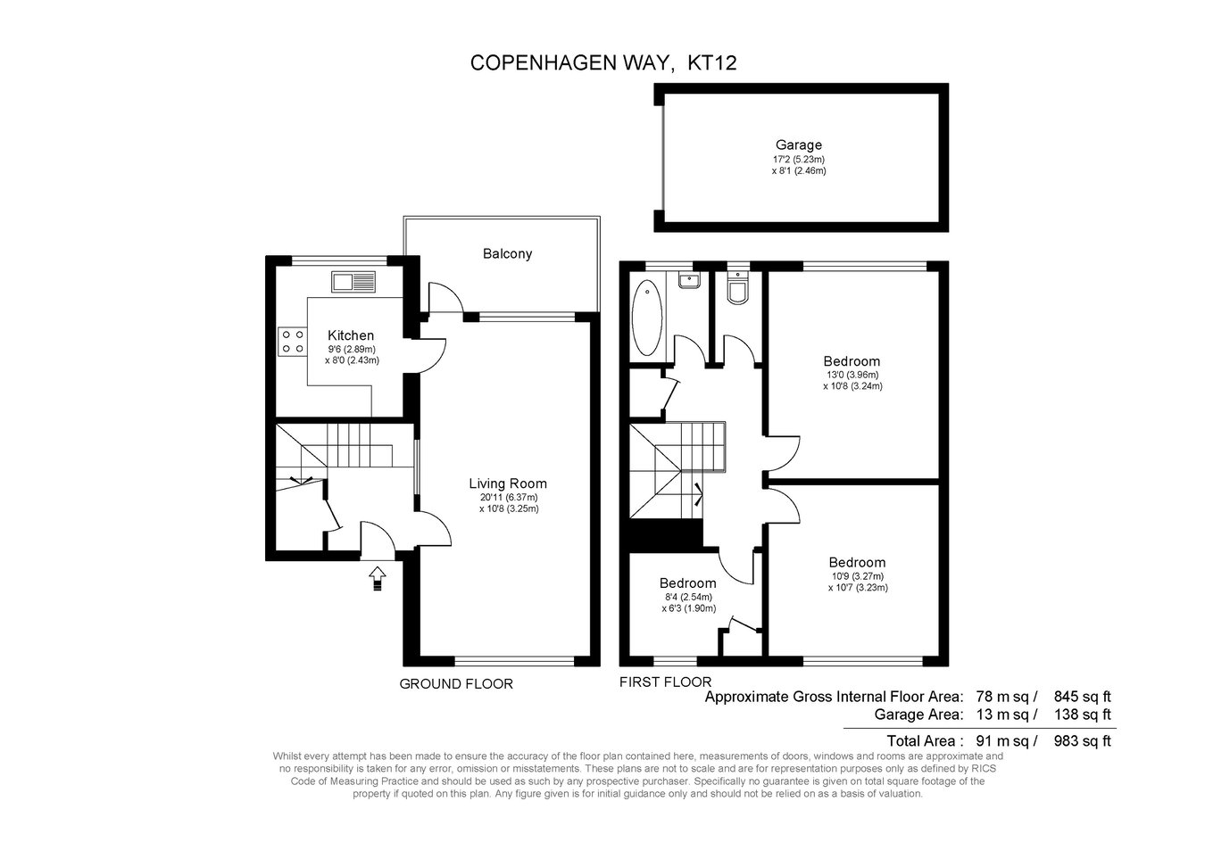 8, Copenhagen Way, Walton-on-Thames floorplan
