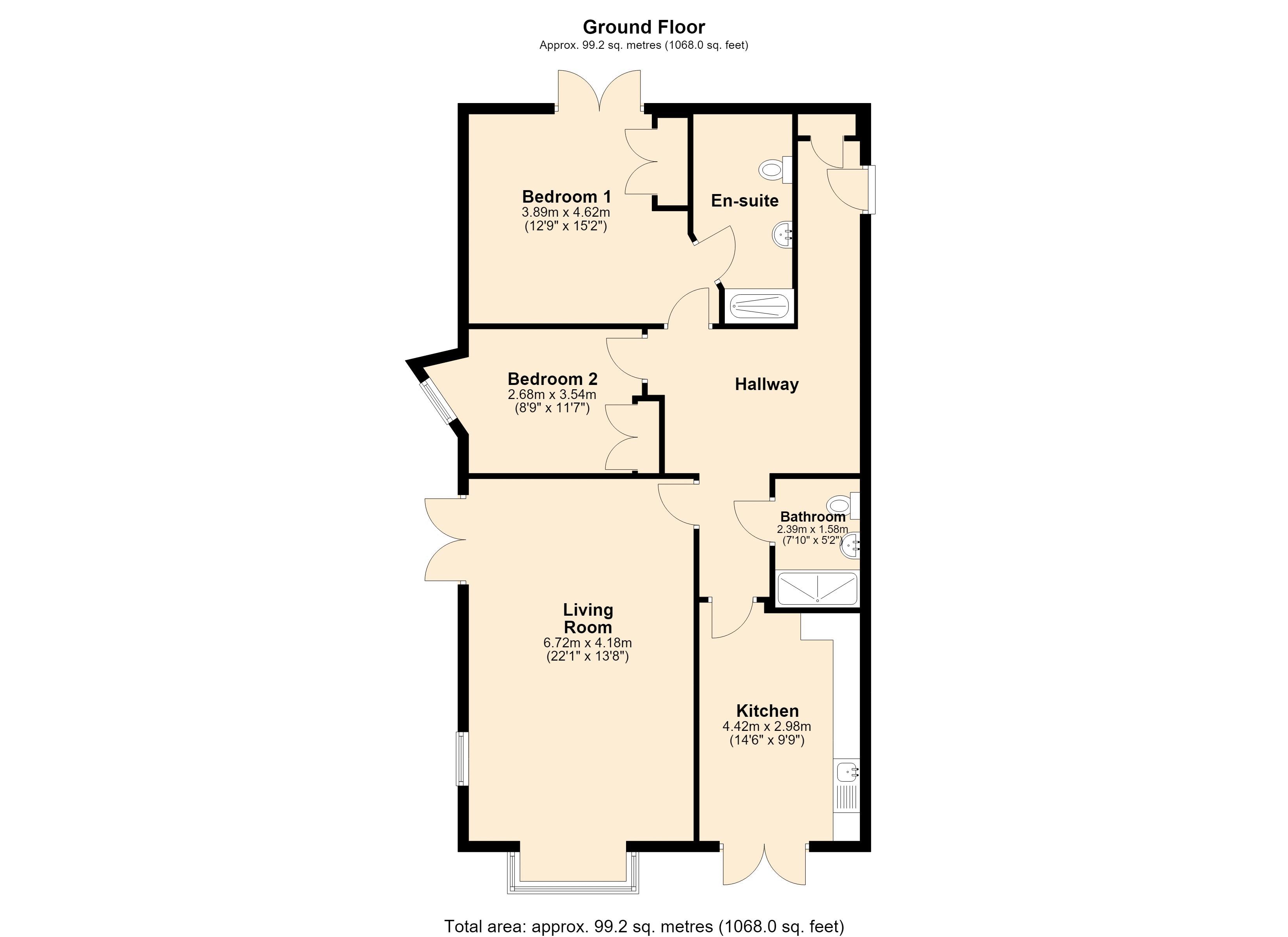 Flat 1 Argent House, 30 The Avenue, Pinner floorplan