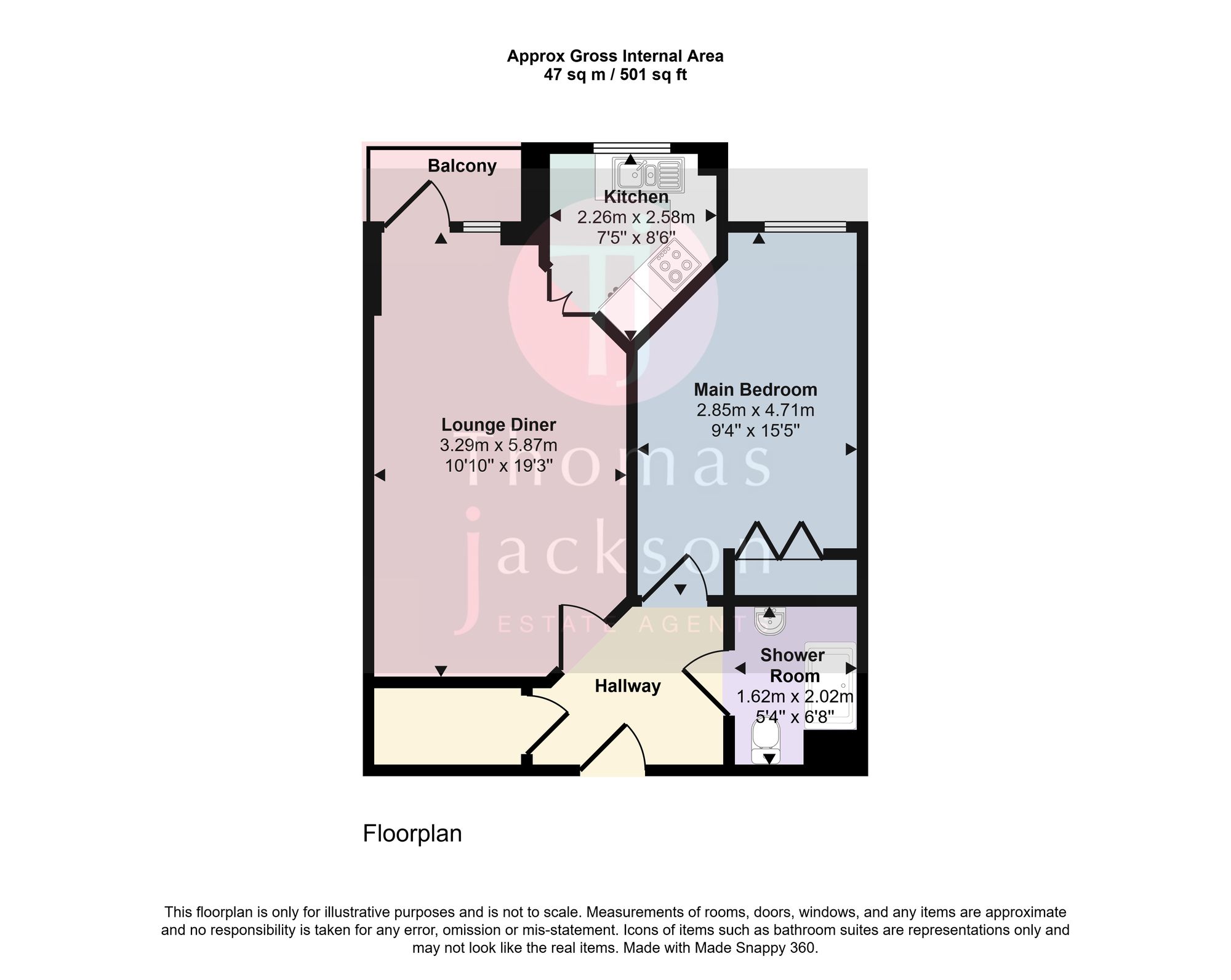 Flat 49, Dickens Court Harold Road, Margate floorplan