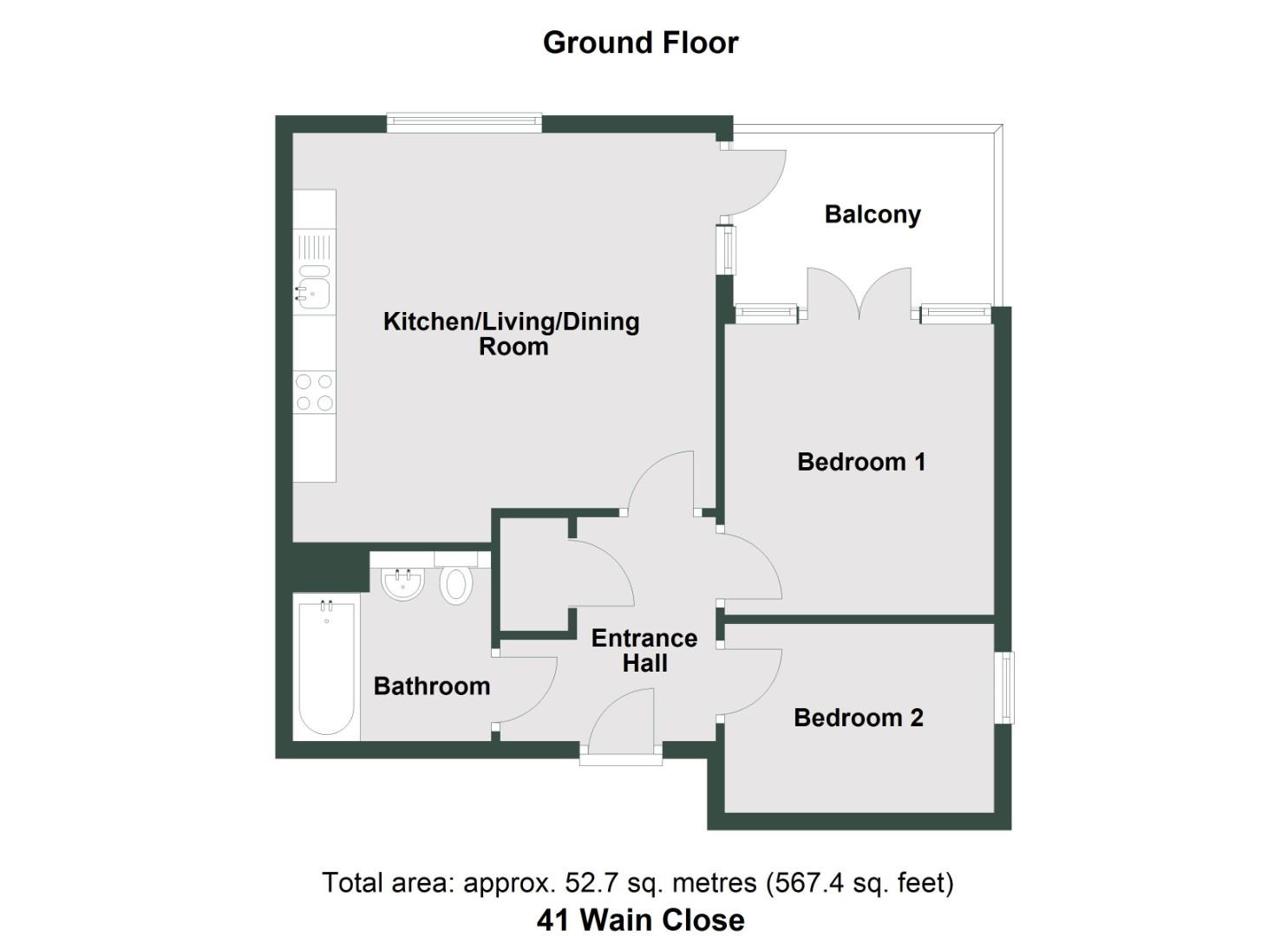 41, Wain Close, Penarth floorplan