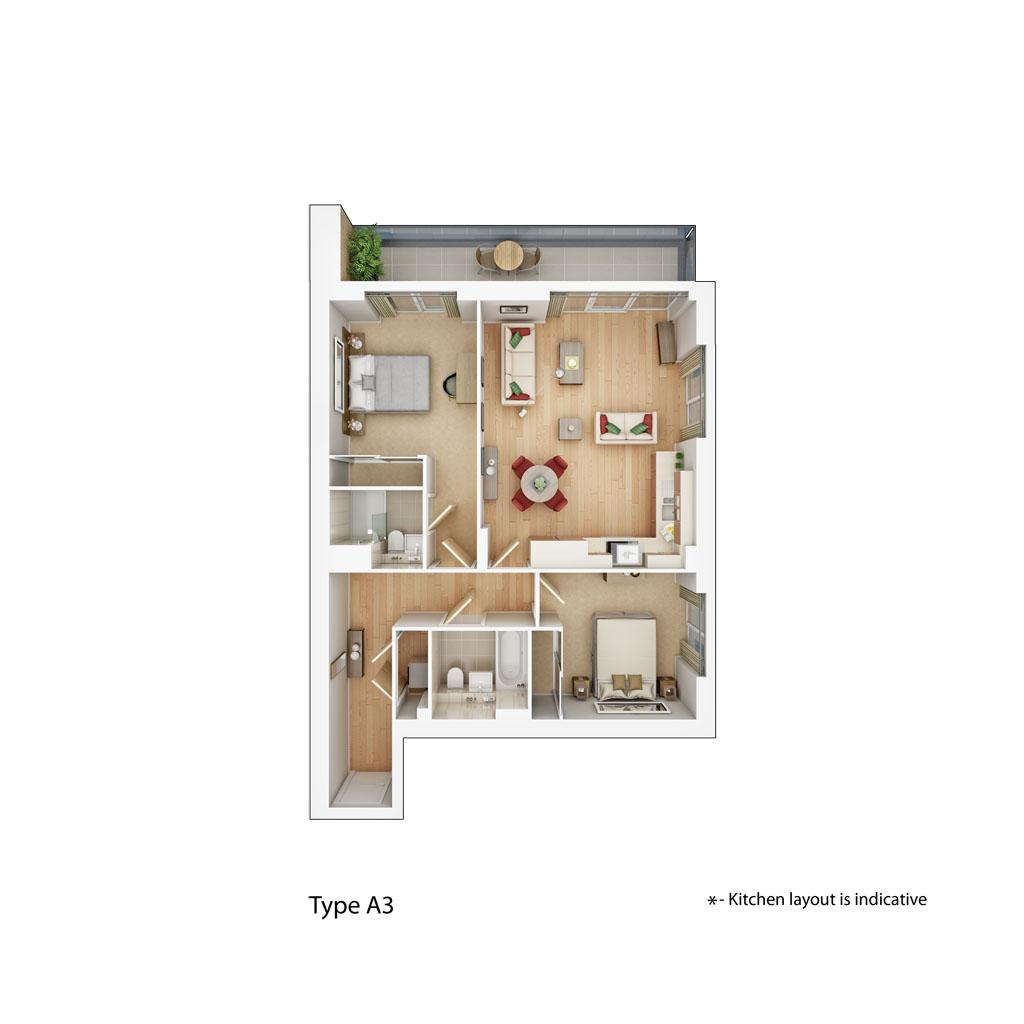 2 Bedrooms Flat for sale in 