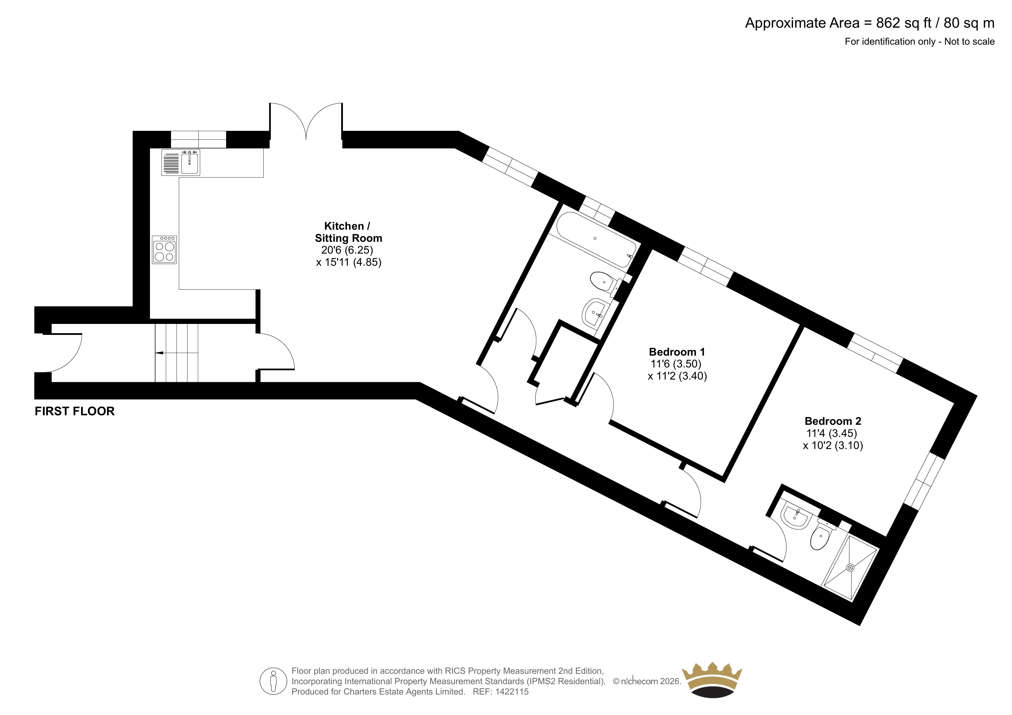 6 Palace Close Apartment,, Malt Lane, Southampton floorplan