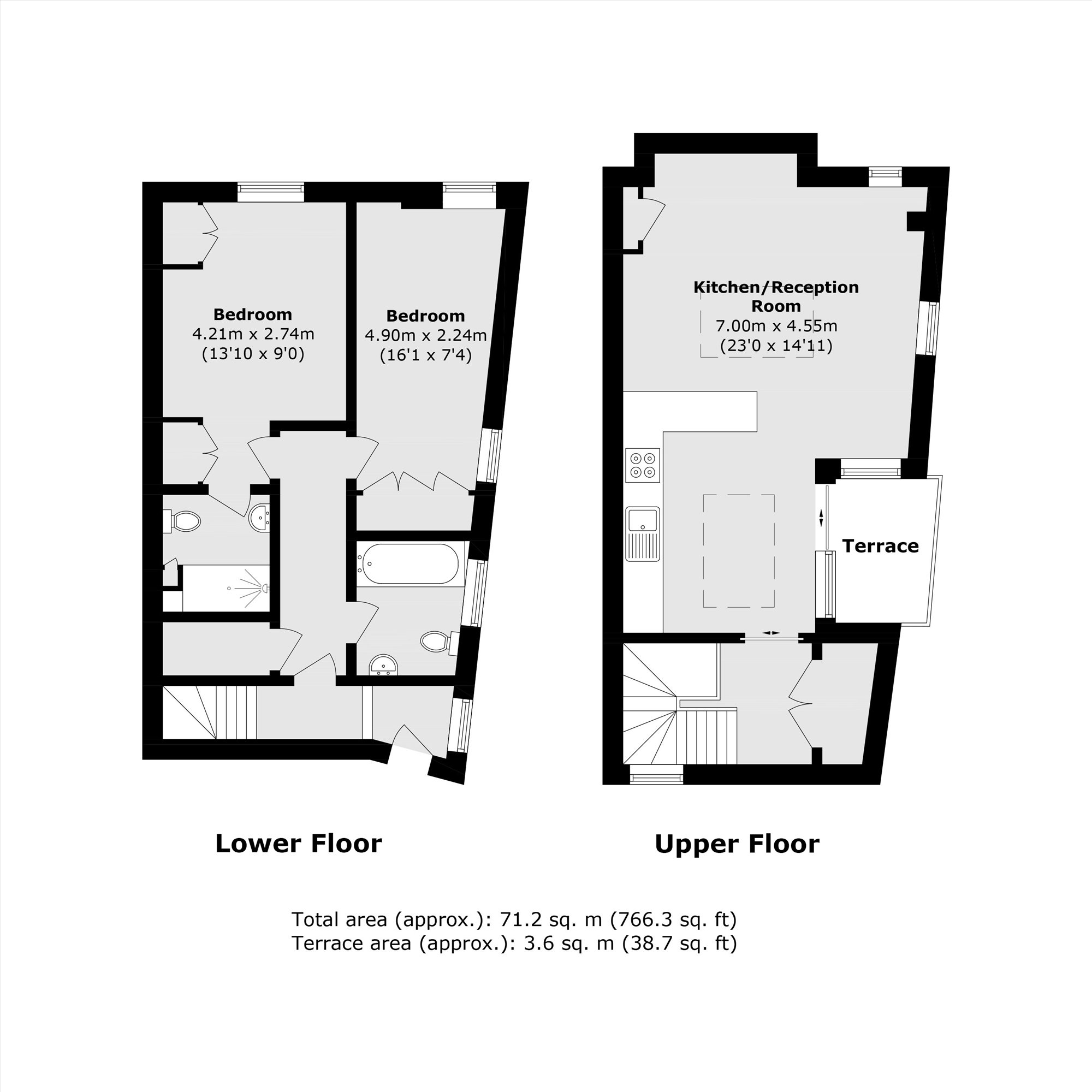 Flat 6, 136, Lavender Hill, London floorplan