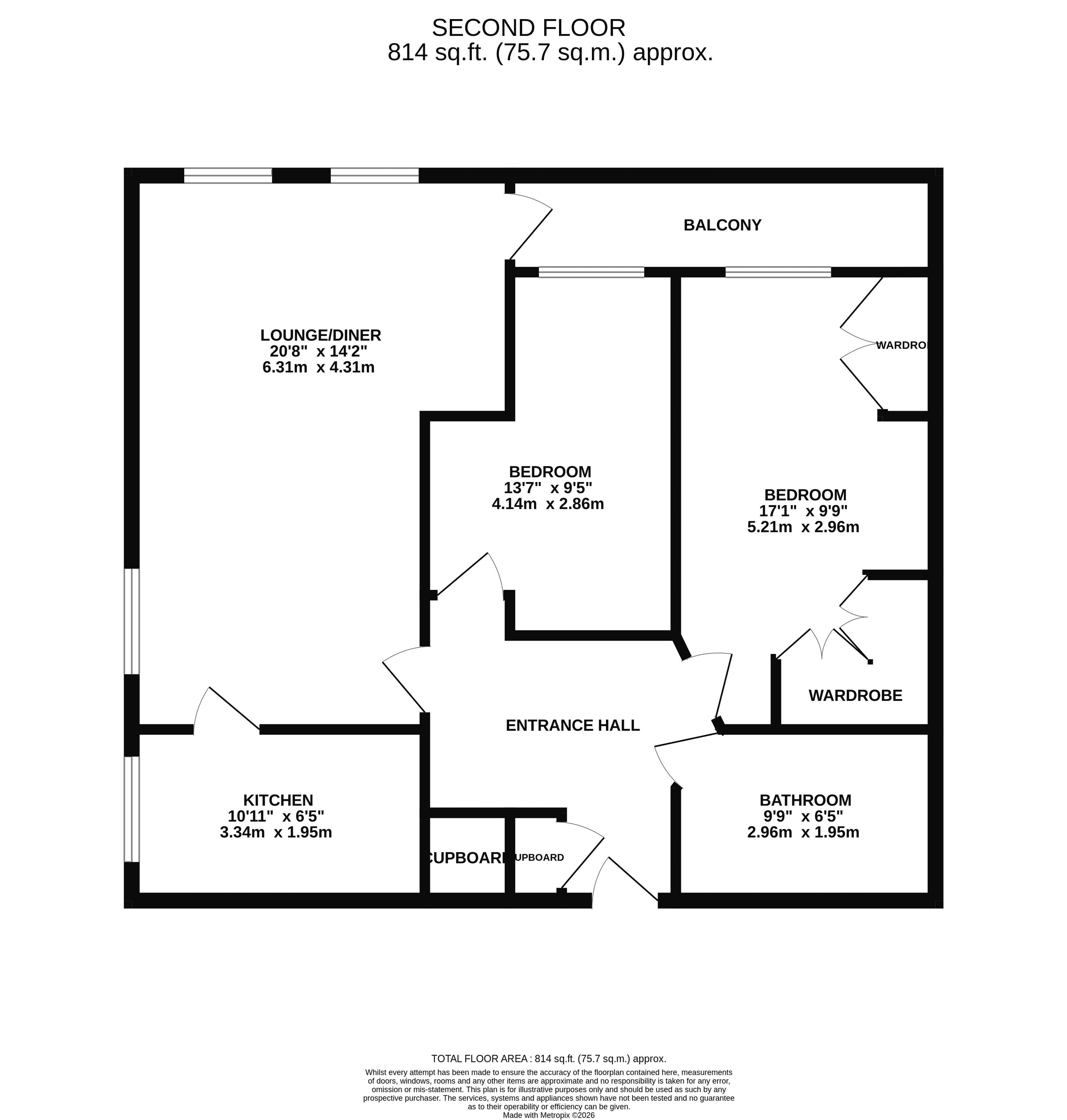 32 Pegasus Court, 58 Beach Road, Weston-Super-Mare floorplan