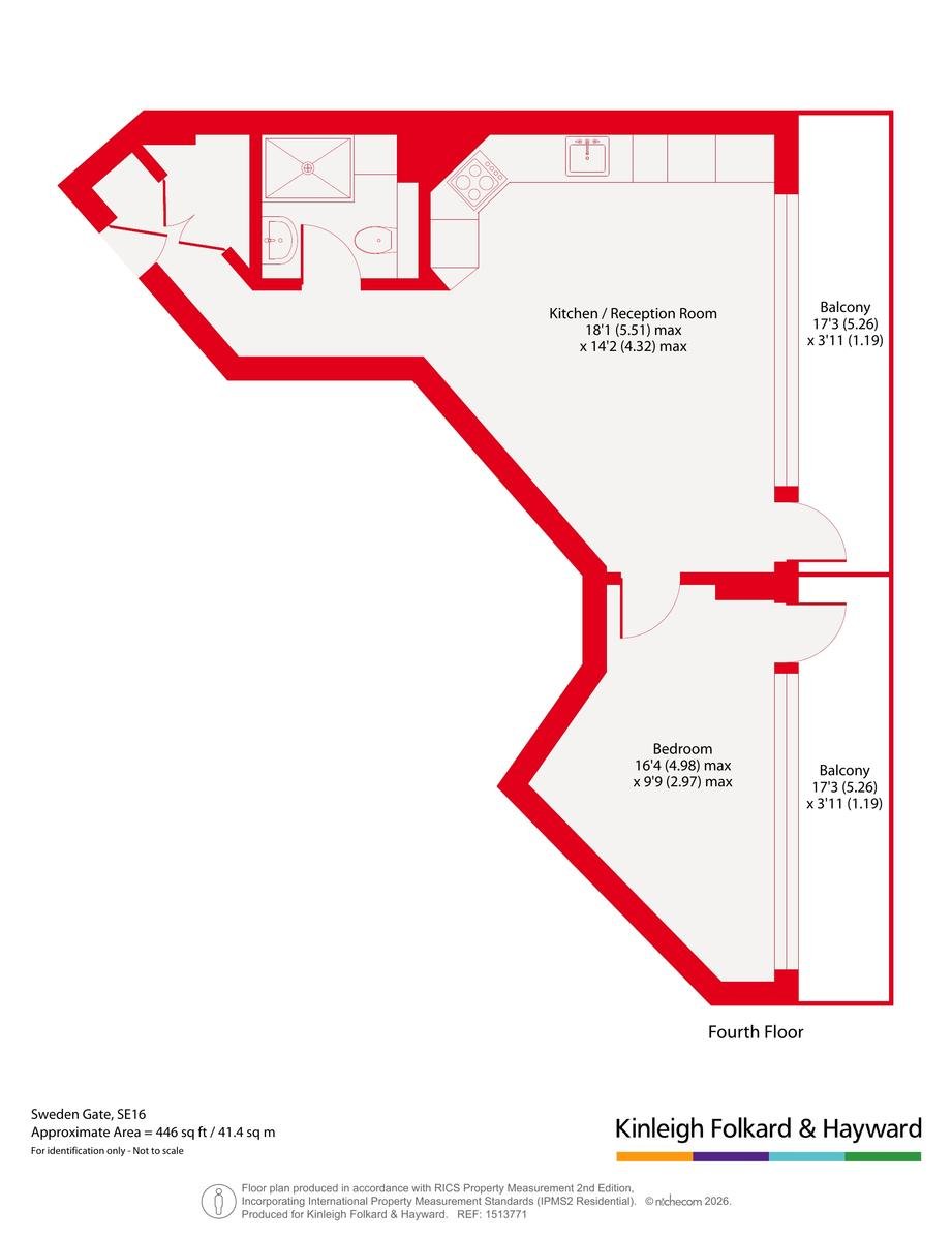 Flat 416, Baltic Quay, 1, Sweden Gate, London floorplan