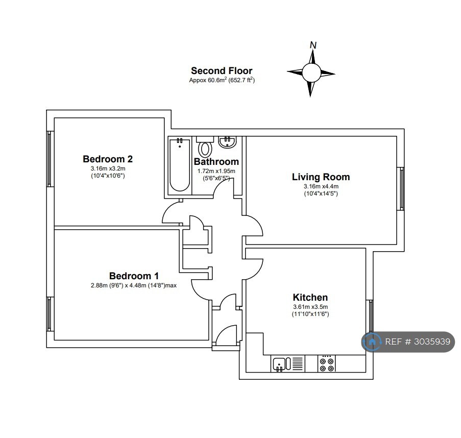 Flat, Sherwood House Rembrandt Way, Reading floorplan