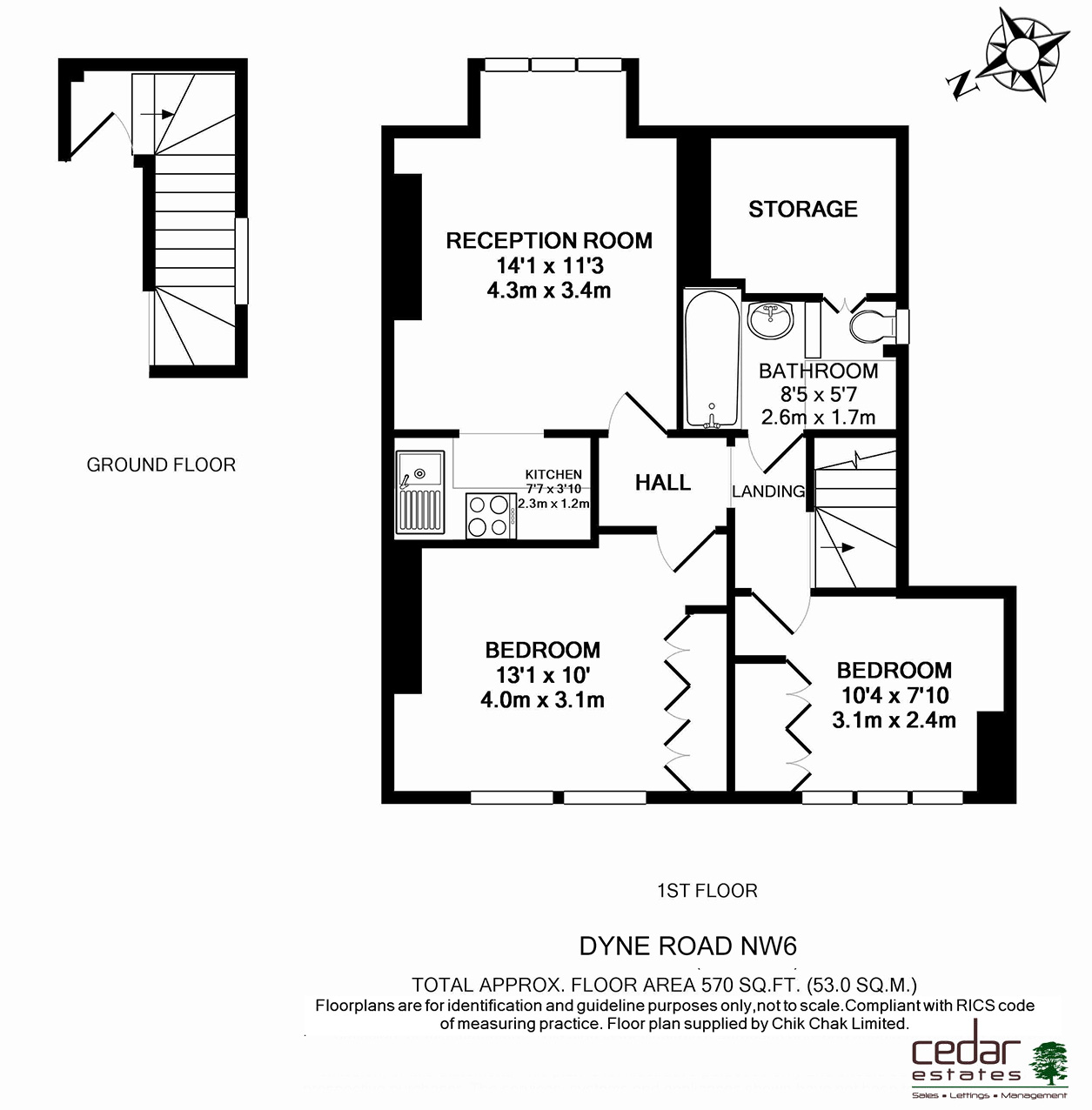 2 Bedrooms Flat to rent in Dyne Road, Kilburn NW6
