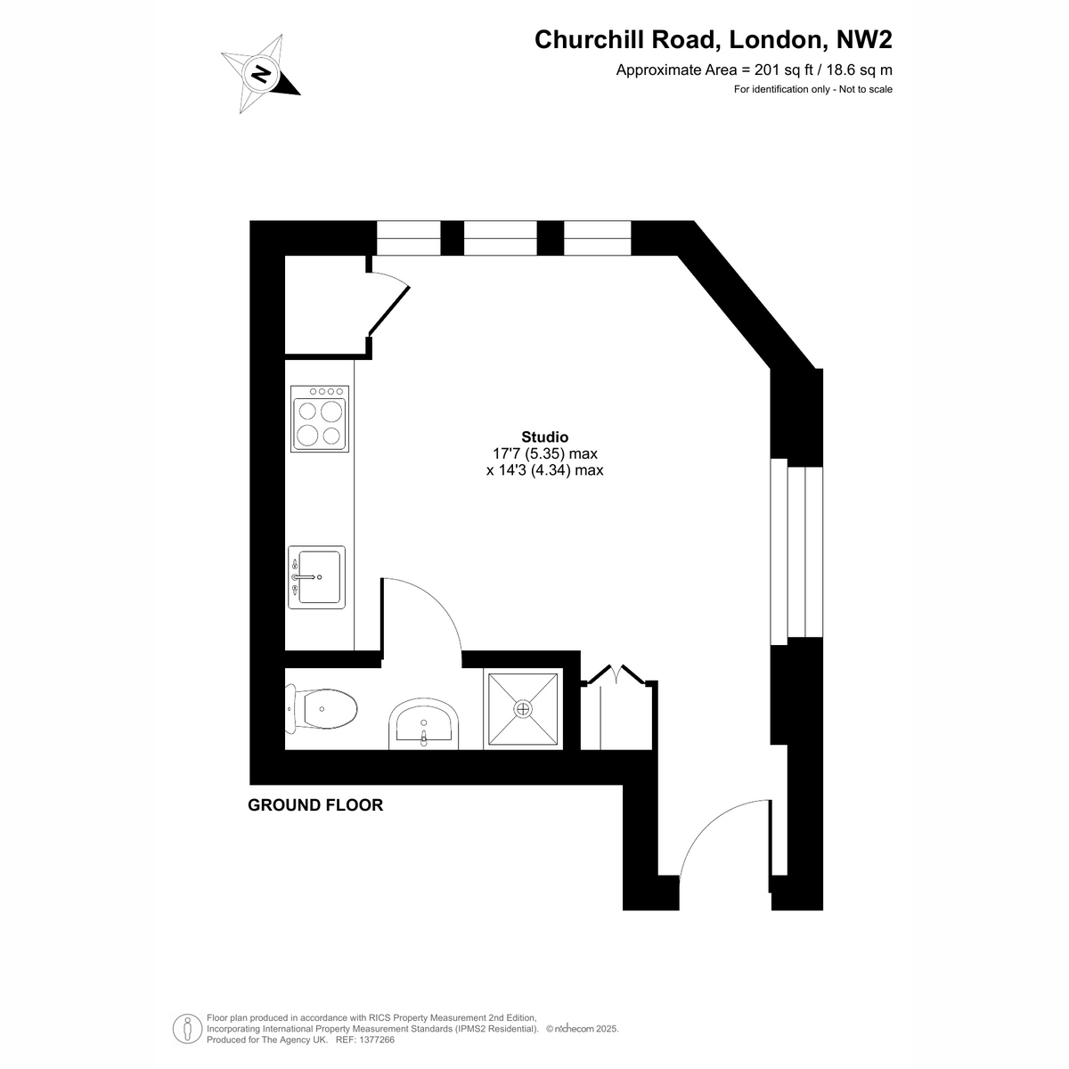 Flat 1, 48, churchill Road, London floorplan