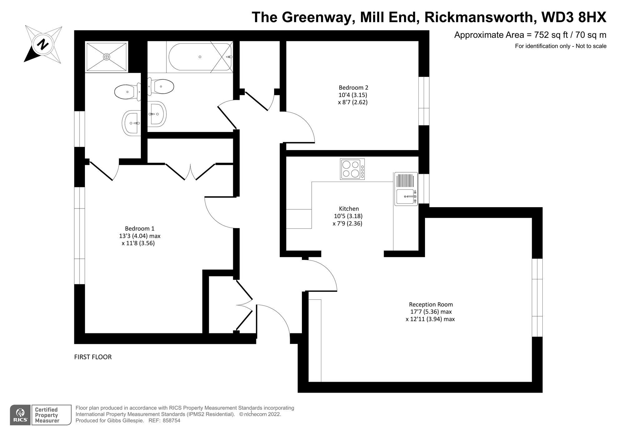 The Greenway, Mill End, Rickmansworth, Hertfordshire WD3, 2 bedroom