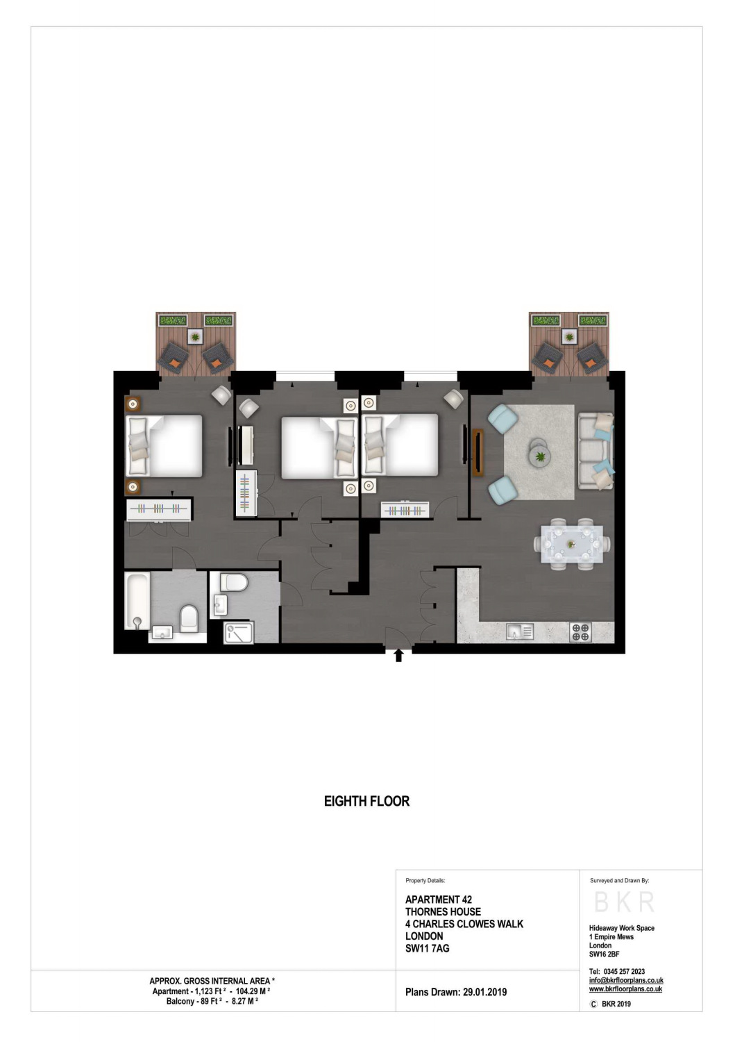 3 Bedrooms Flat to rent in Thornes House, Nine Elms, London SW11