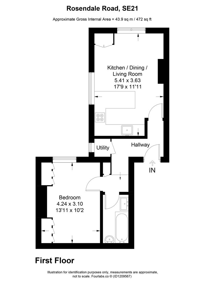 Flat 2, 128, Rosendale Road, London floorplan