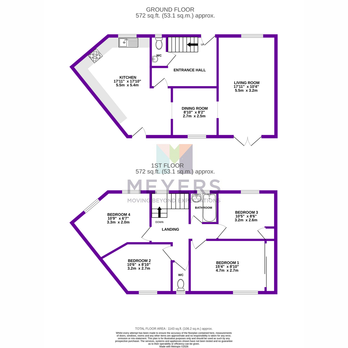 1, East Way, Bournemouth floorplan