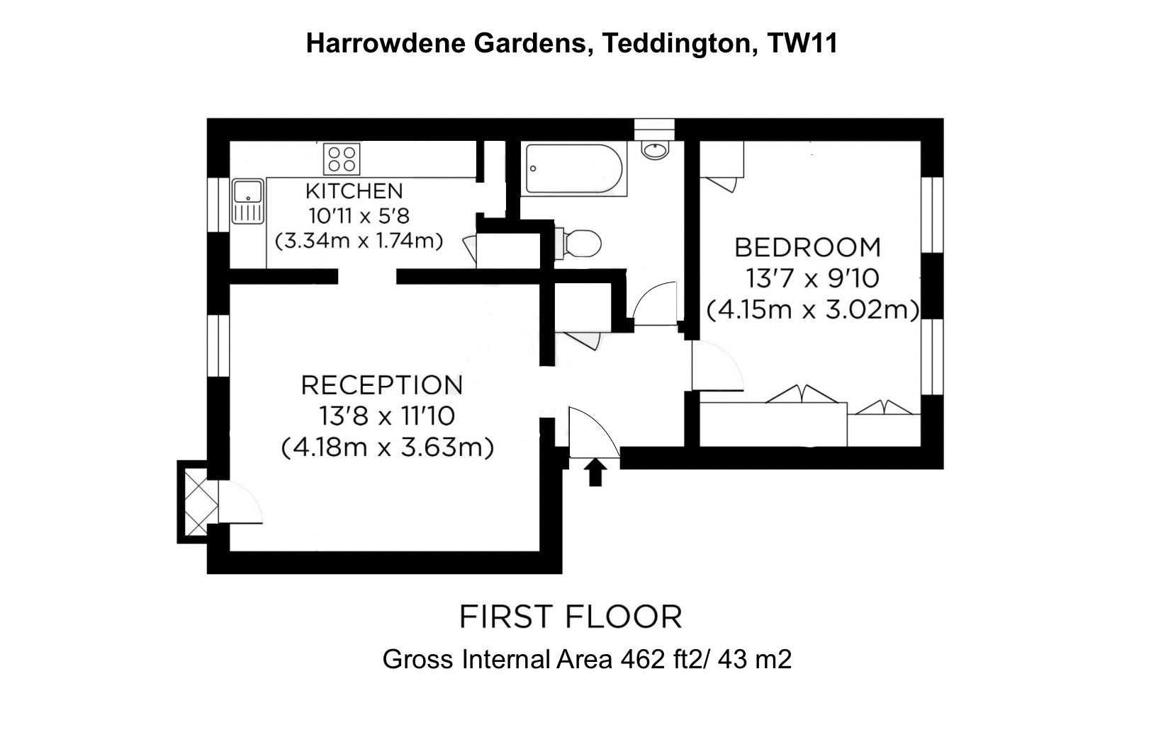Harrowdene Gardens, Teddington TW11, 1 bedroom flat for sale 68275690