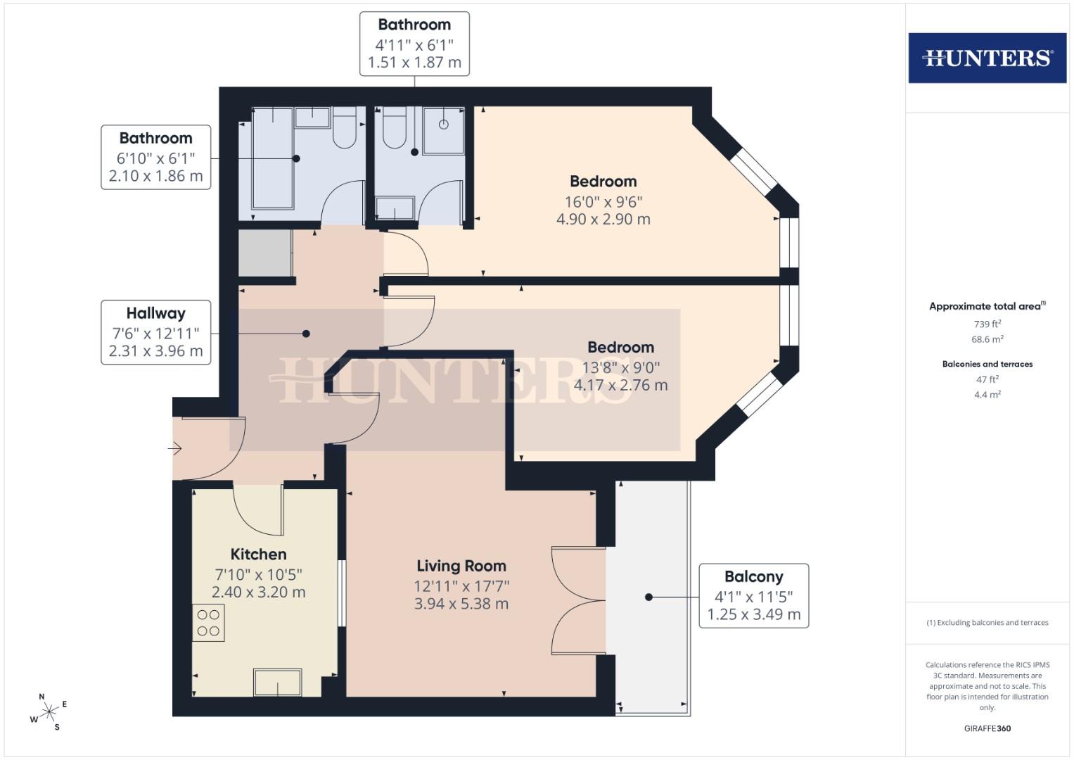 Flat 20, Deepdene, The Beach, Filey floorplan