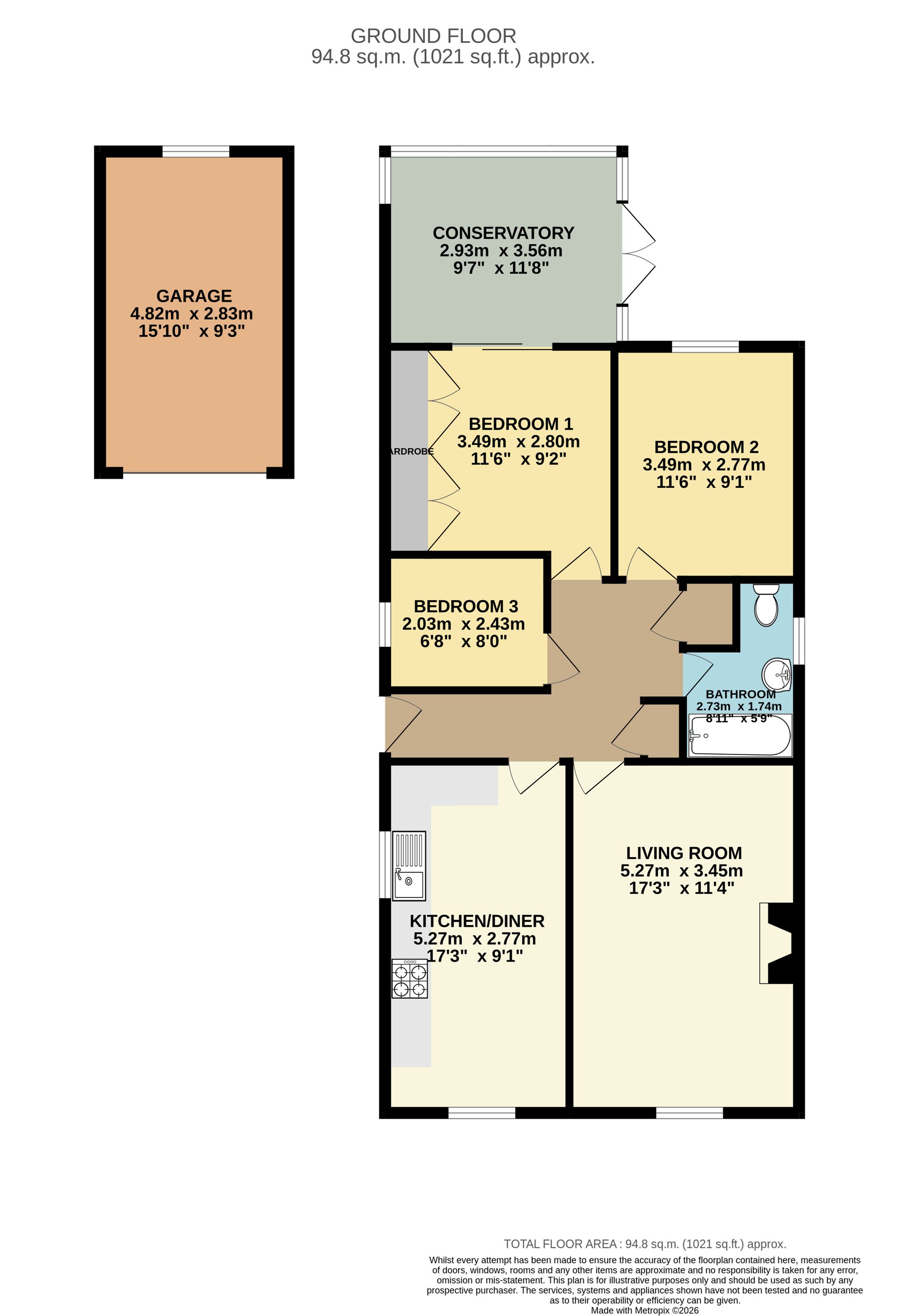62 Southfields, Chesterfield floorplan
