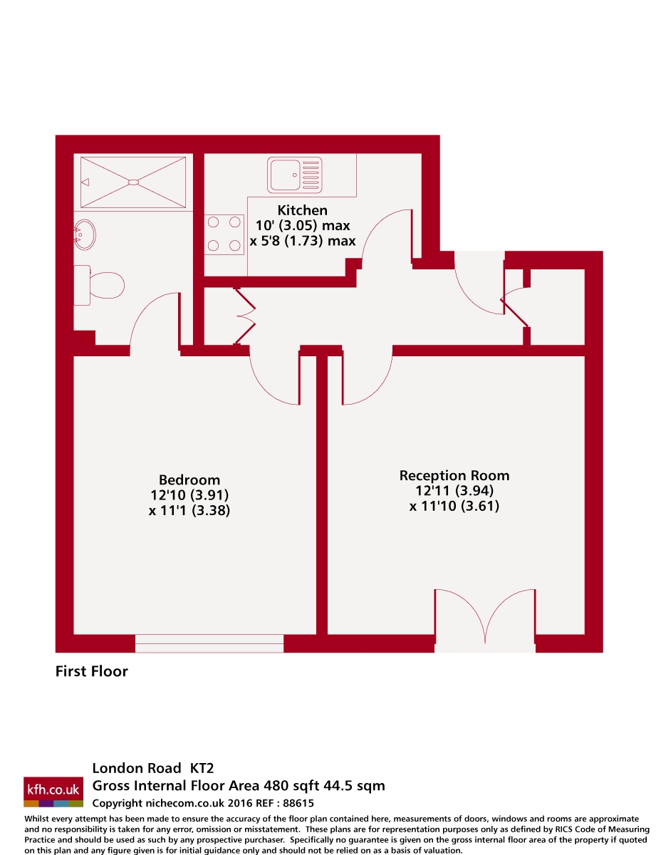 Flat 3, 120, London Road, Surrey floorplan