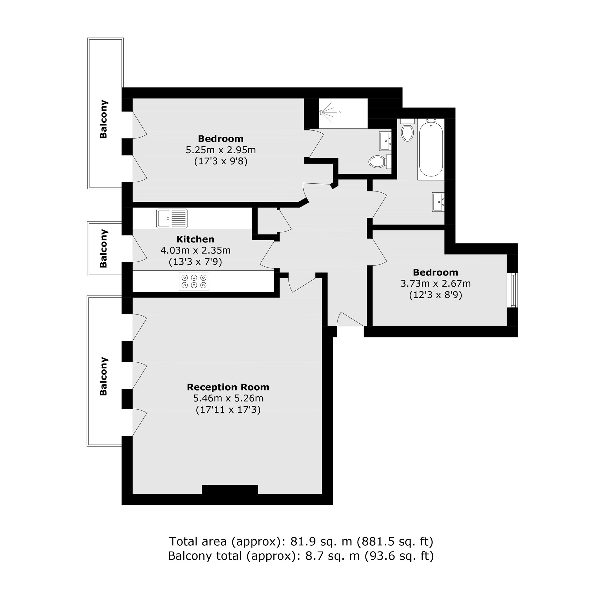 Flat 15, Calico House, Clove Hitch Quay, London floorplan