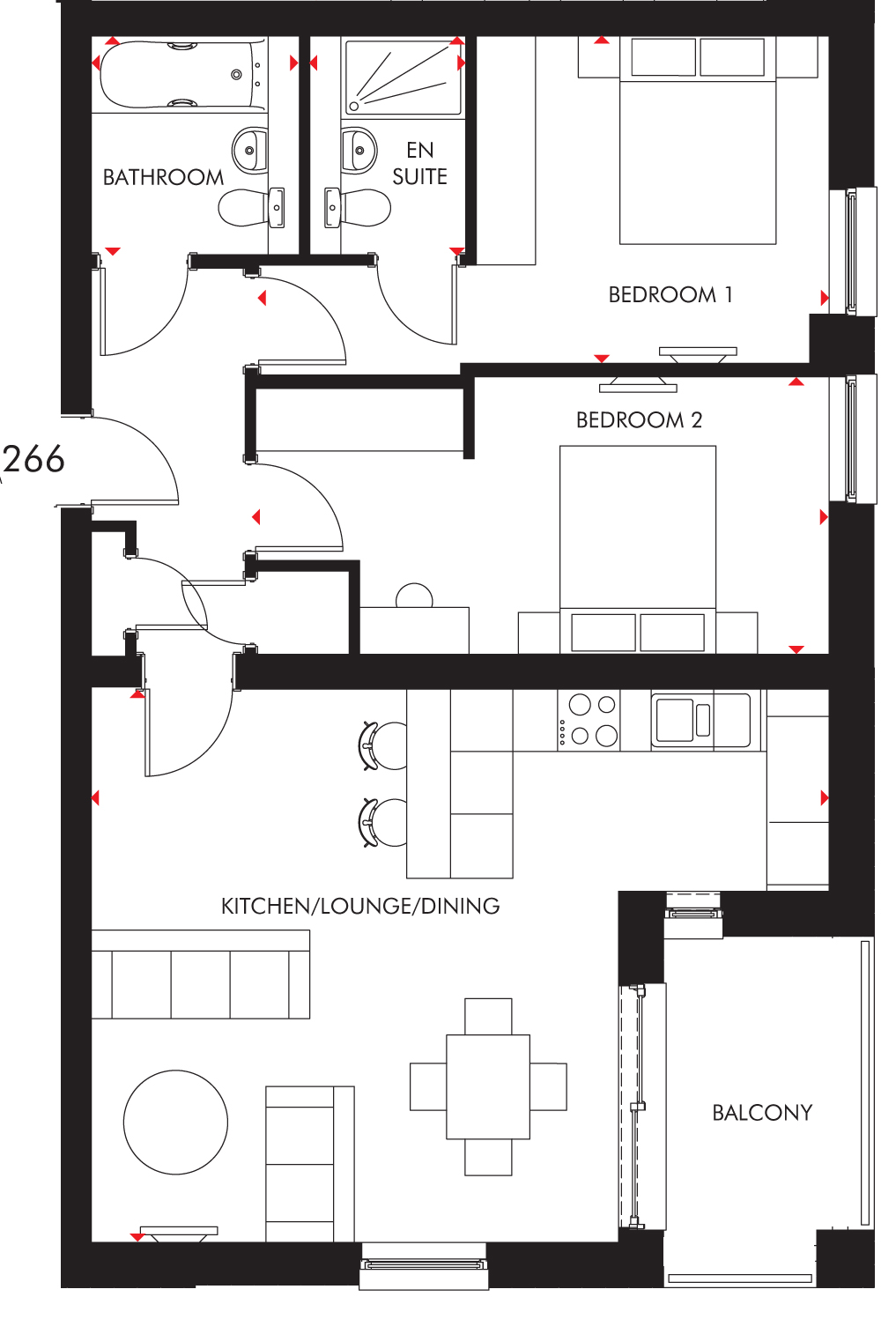 2 Bedrooms Flat for sale in 