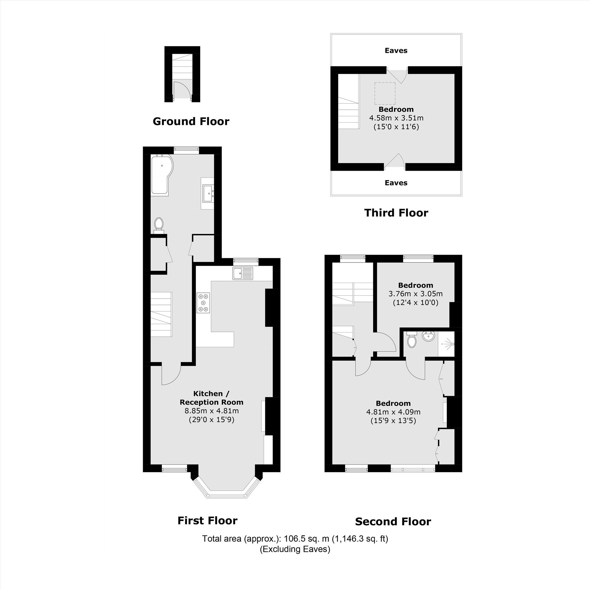 Top Floor Flat, 681, Wandsworth Road, London floorplan