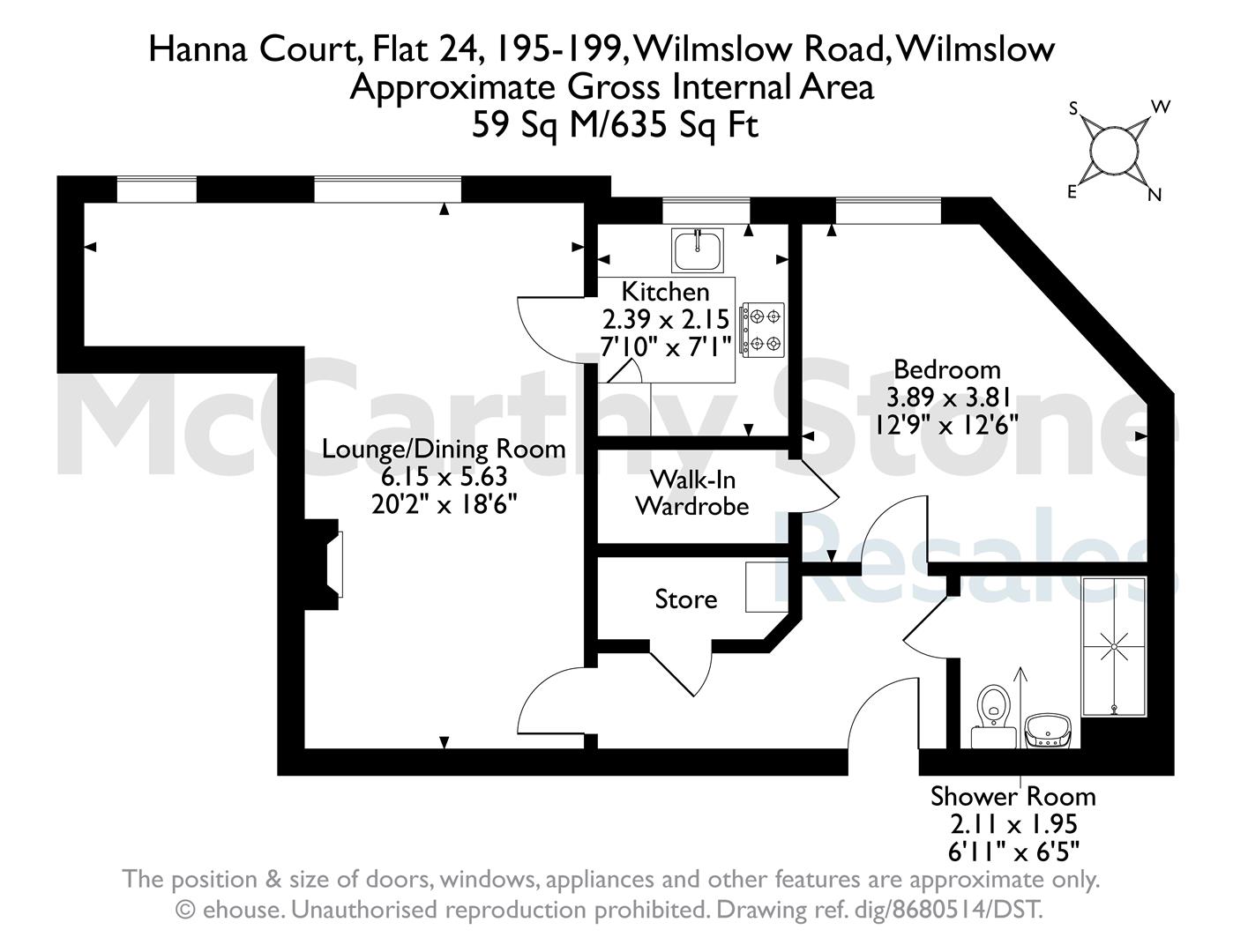 24 Hanna Court, 195-199 Wilmslow Road, Wilmslow floorplan
