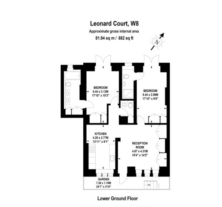 2 Bedrooms Flat to rent in Edwardes Square, London W8