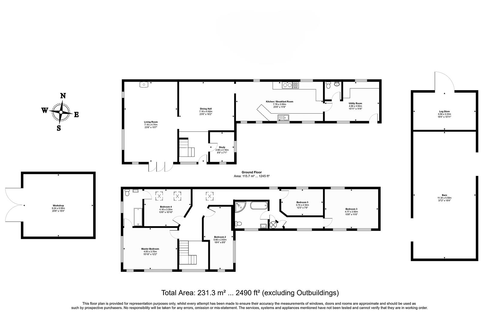 Middle Leigh Barn, Morchard Bishop Crediton floorplan