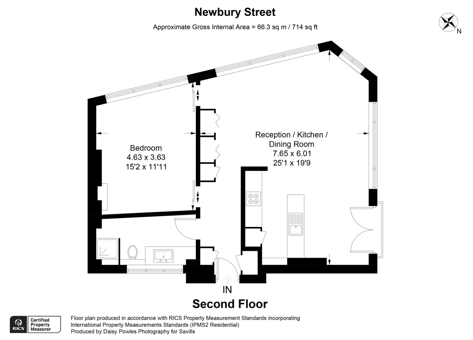 Flat 4, 1-3, Newbury Street, London floorplan