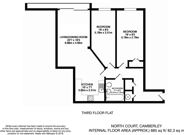 2 Bedrooms Flat for sale in North Court, Camberley GU15