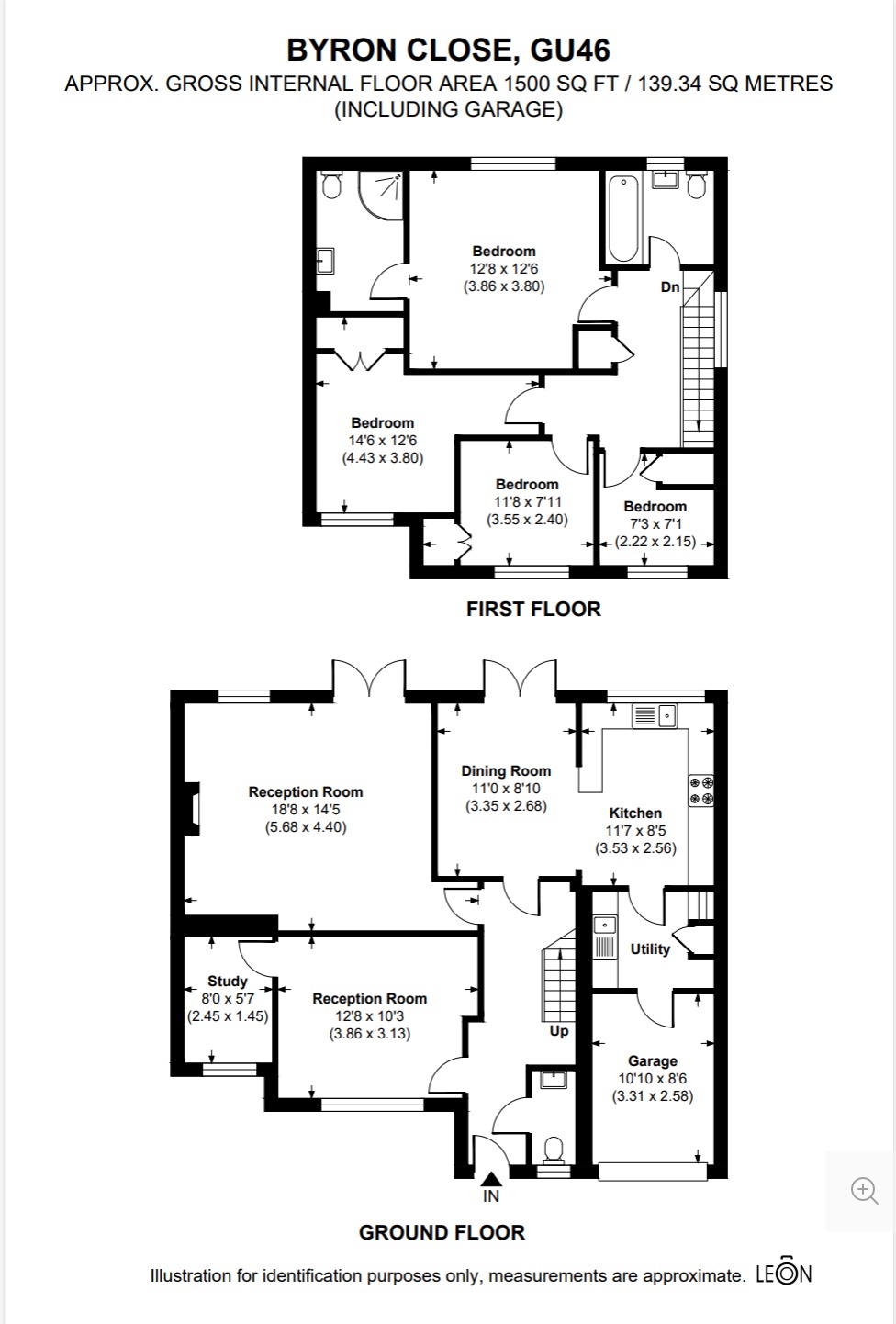 6 Byron Close, Yateley, Hampshire floorplan