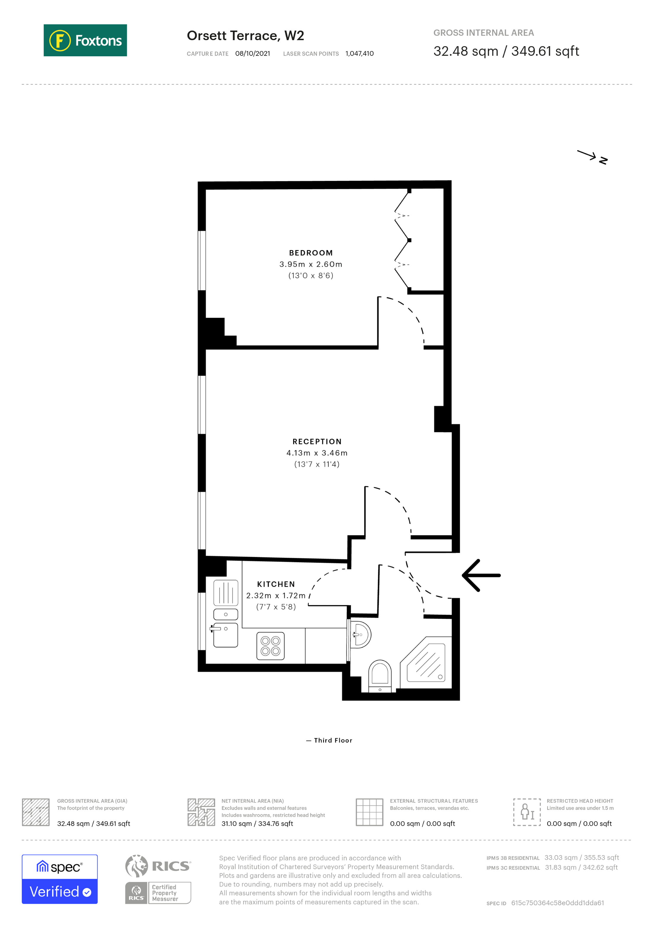 Orsett Terrace, Queensway, London W2, 1 bedroom flat for sale