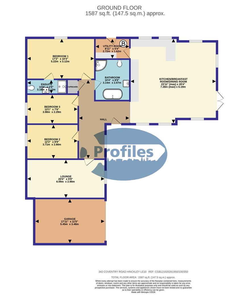 342, Coventry Road, Hinckley floorplan