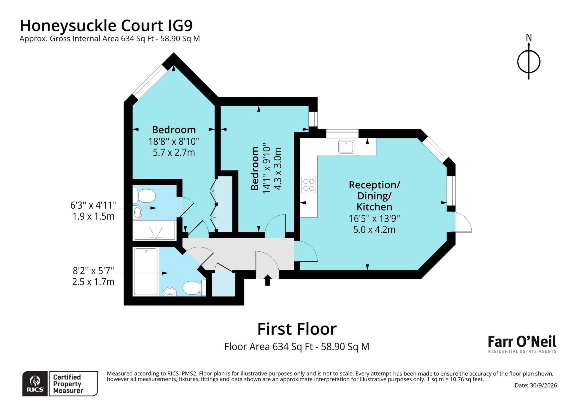 Flat 9 Honeysuckle Court, Buckhurst Way, Buckhurst Hill floorplan