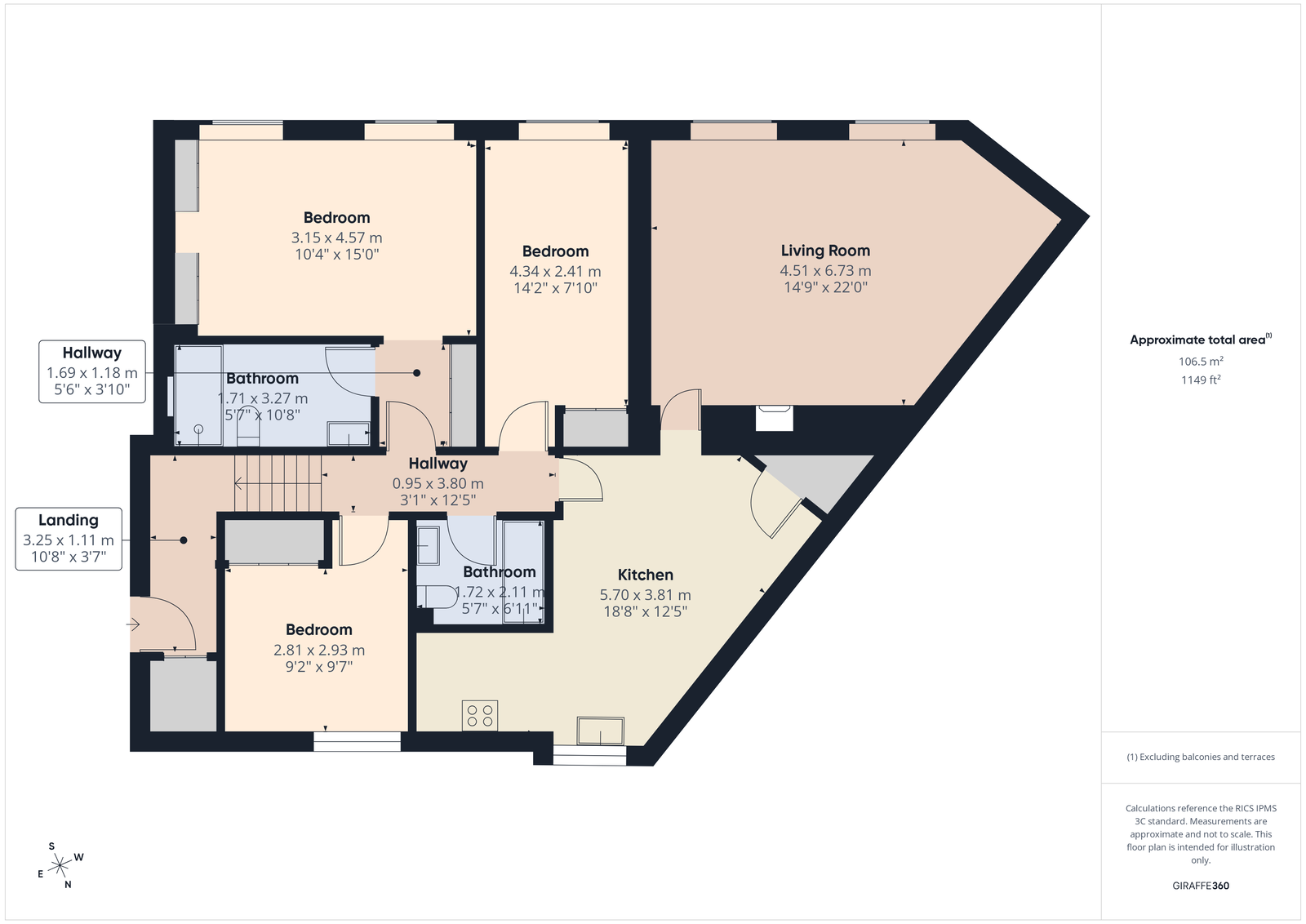 Flat 4, Royal Marina Court, Beacon Terrace, Torquay floorplan