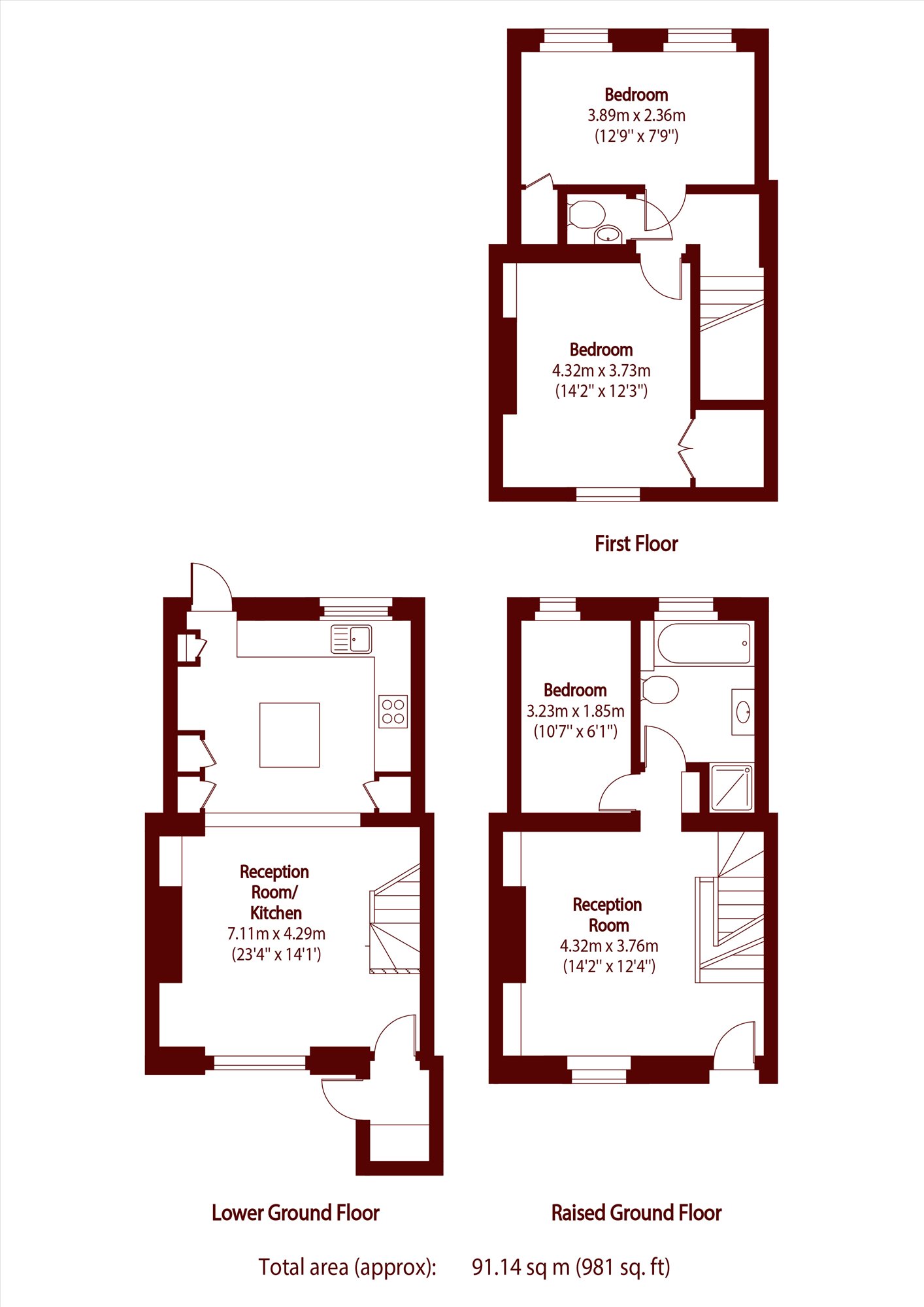 52, Haldane Road, London floorplan