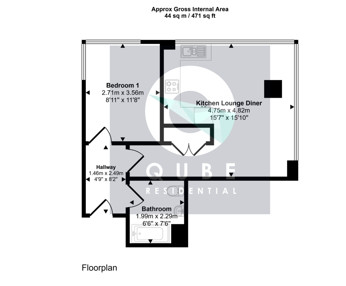 Apartment 504, 7 Tithebarn Street, Liverpool floorplan