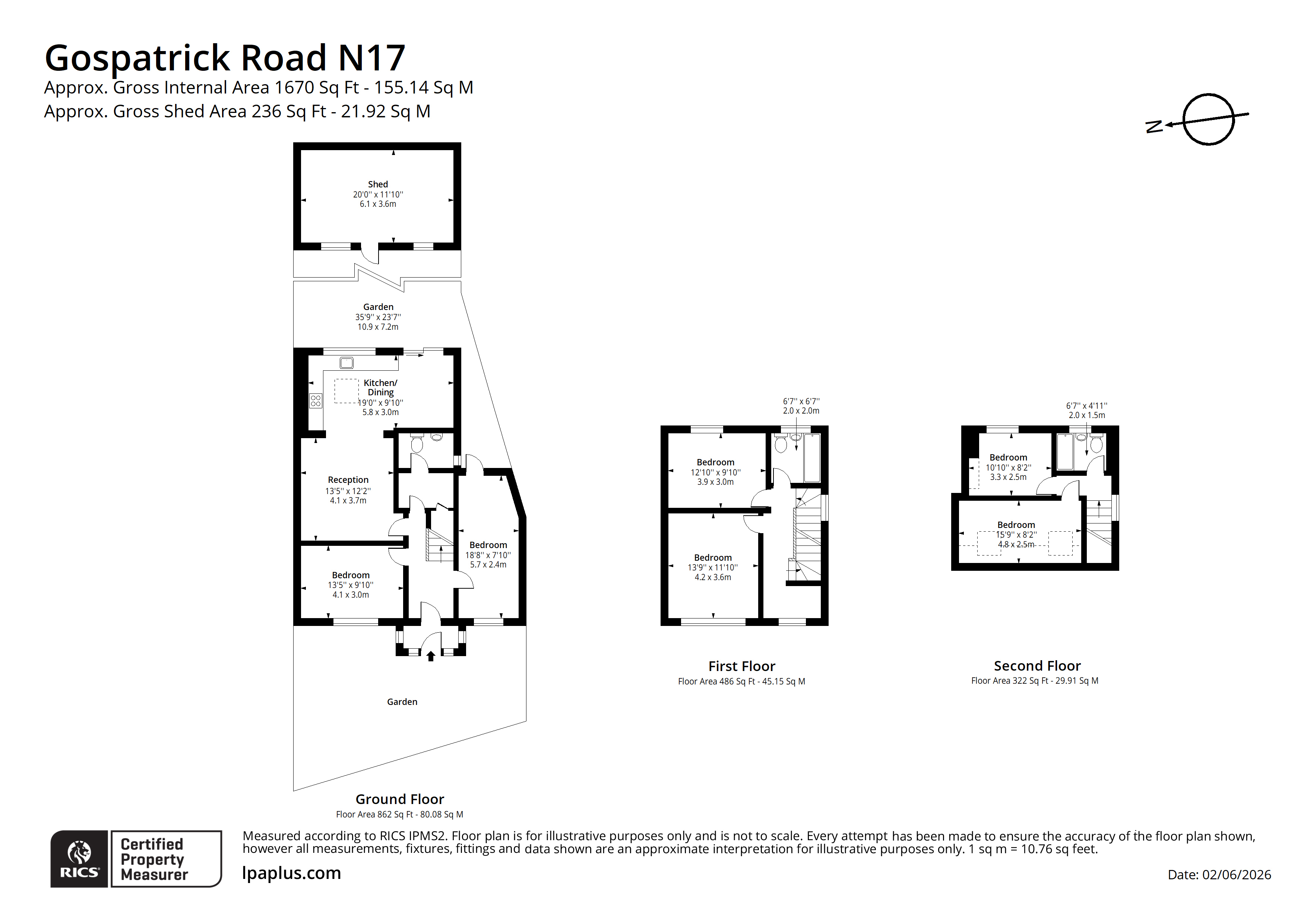 122, Gospatrick Road, London floorplan