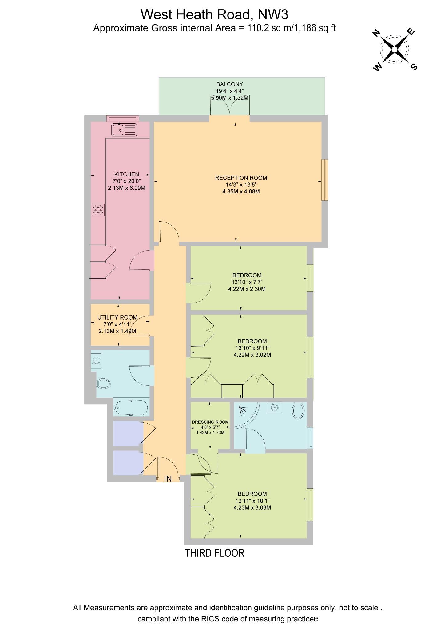 Flat 13, Portman Heights, Hampstead floorplan