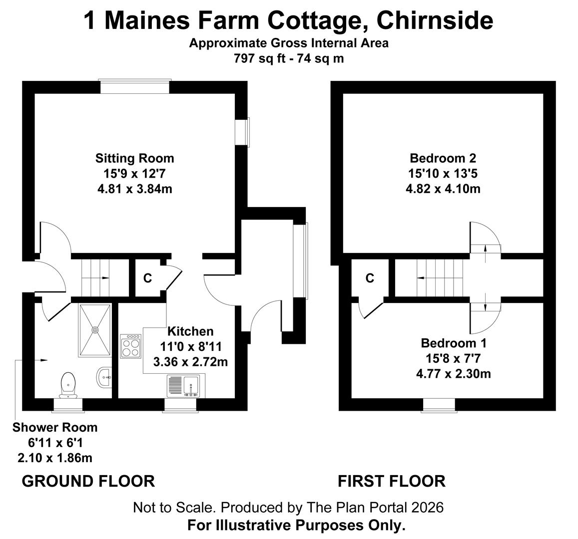 1, Maines Farm Cottages, Chirnside floorplan